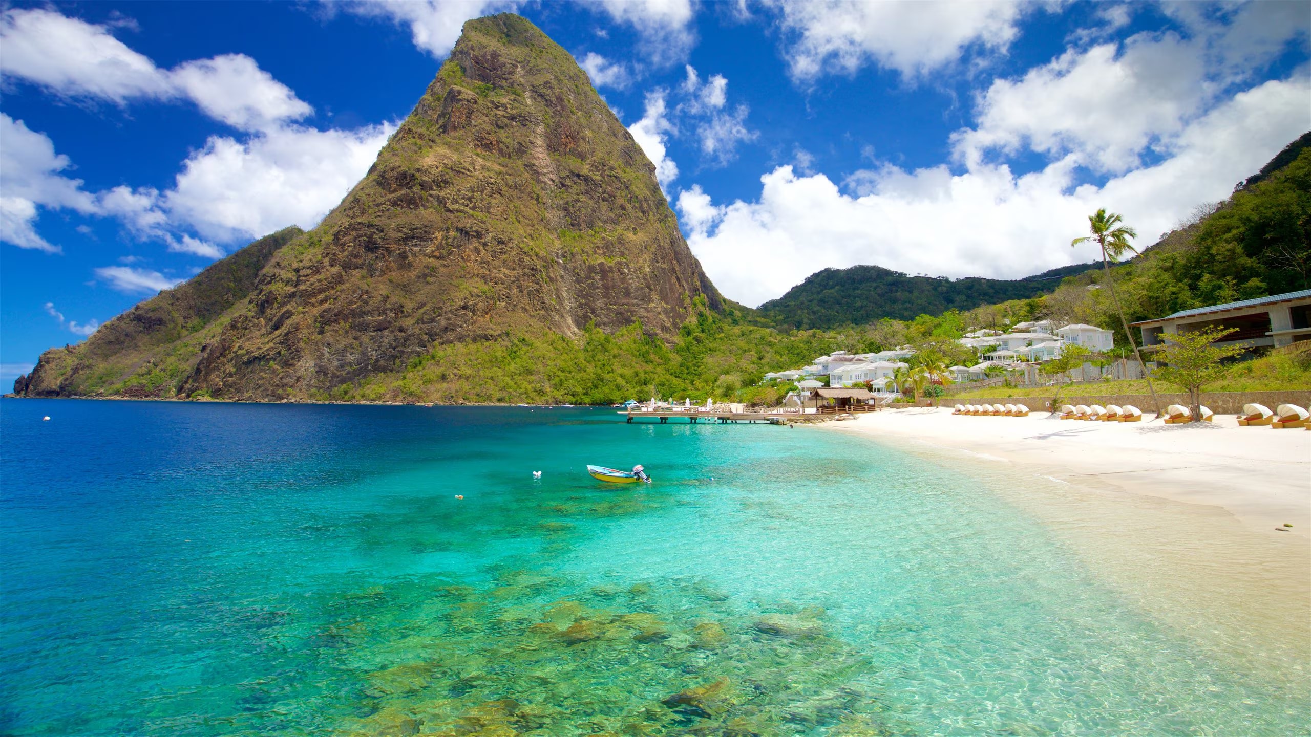 Sugar Beach nestled between the Pitons, Saint Lucia